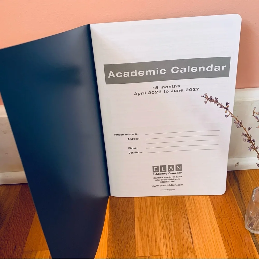 NEW Academic Calendar 2026-2027 School Year Elan Publishing Company Navy